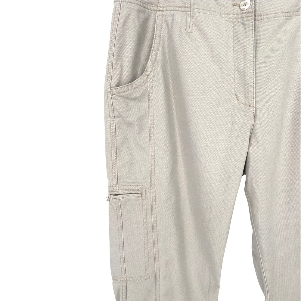 L.L. Bean Twill Cargo Pants Women's 16 Petite Beige Khaki Hiking‎ Outdoor - Picture 3 of 9